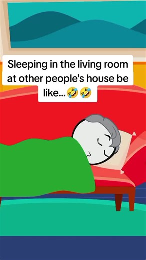Sleeping in the living room at other people's house be like...🤣🤣 Audio credits:@The Izzy's #relatablememes #trending #usatiktok #fyp #viralpost2025