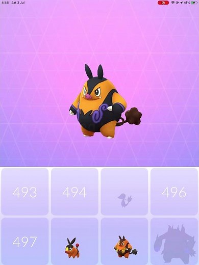Tepig Pignite Emboar shiny evolution in Pokémon go #shorts