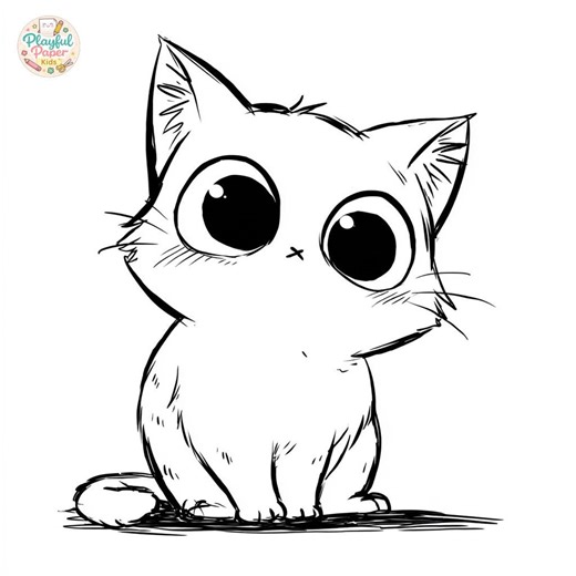 Coloriage chaton pour les tout-petits, chat kawaii à imprimer, 25 pages PDF, livre de coloriage animaux pour enfants - Etsy France
