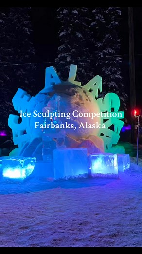 The annual ice sculpting competition in Fairbanks, Alaska! #fairbanksalaska #Alaska #icesculpture #traveltheworld #TravelGoals | Hey There From Here