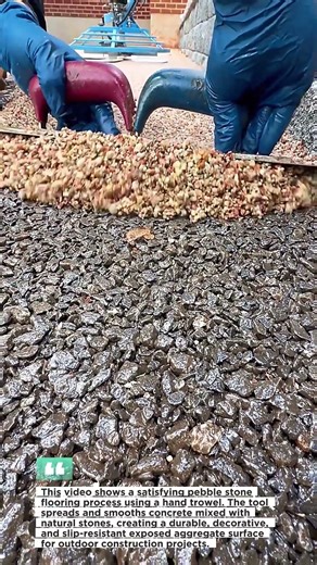Satisfying Pebble Stone Flooring Process | Perfect Concrete Finishing With Hand Trowel