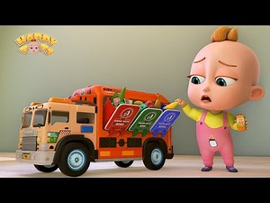 Wheels On The Garbage Truck | Nursery Rhymes & Kids Songs | Happy Tots