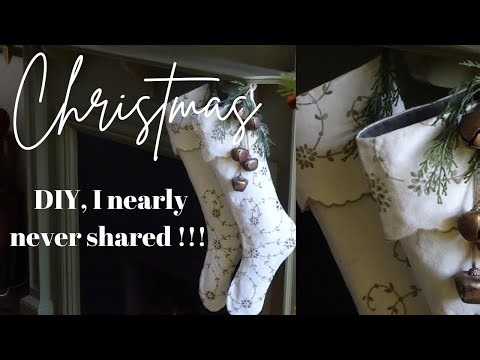 **DIY Christmas Stocking | Thrifted Fabric & Old Clothing**