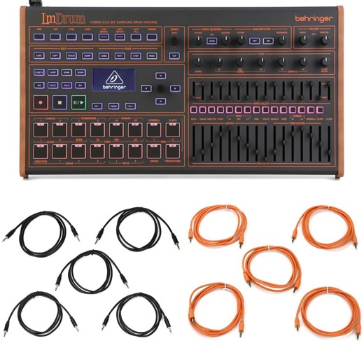 LmDrum Hybrid Sampling Drum Machine with Patch Cables
