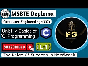 [ Lecture 1 ]Unit -1 Basic of C (CO2k) K-Scheme deploma