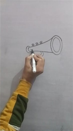 how to draw a easy trumpet 🎺 #trumpet
