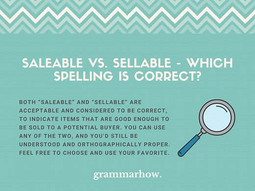 Saleable vs. Sellable - Which Spelling Is Correct?
