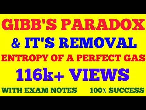 GIBB'S PARADOX AND IT'S REMOVAL || ENTROPY OF A PERFECT GAS || STATISTICAL MECHANICS | WITH NOTES |