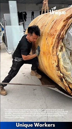 Man Moves Massive Tank Using Leverage and Ingenuity