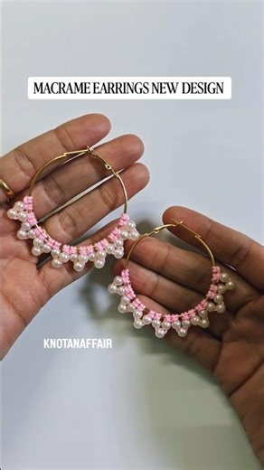 Macrame earrings with beads #macrame #shortvideo