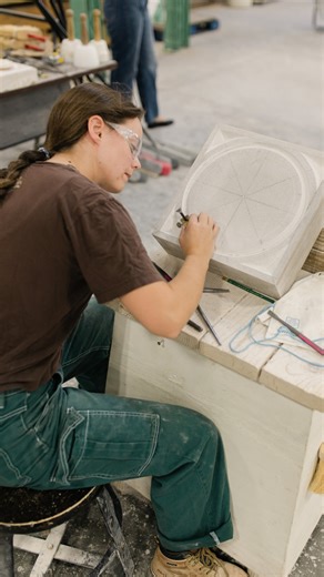 American College of the Building Arts on Instagram: "Tatum is one of our ACBA students currently gaining hands-on experience working on the Courier Square project. Her journey as a stone carver began when she attended an ACBA open house. After seeing the stoneshop in action, she was drawn to the age old craft of stonecarving. Now, she’s pursuing one of the oldest trades in the world and building her skills on a real-world project. #stonecarving #acba #buildingarts #couriersquare"