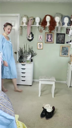 Getting ready in my blue Rococo gown, this time my hair is up off my shoulders so y'all can see better or something. | The Casey Renee