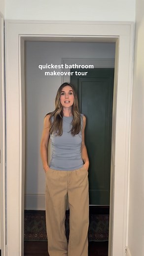 bts bathroom makeover!!!! a labor of all but so worth it. wallpaper is from @rebelwalls in color lush grove green (I have it linked in my wallpaper highlight on profile). all the little details that went into this make it feel so high-end and inviting. having so much color in here makes me the happiest!!! we’re about to install a new faucet in here which I have linked if you comment shop. I also linked all the other products (mirror, lighting, switch plates etc) we used below! Comment SHOP below