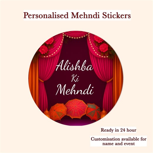 Mehndi Ceremony Stickers | Floral Indian Wedding Favor Labels (digital Download) - Etsy Canada