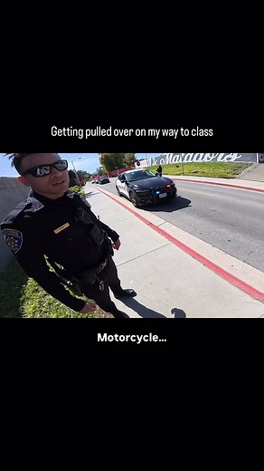 Motorcyclist Explains CA License to Police