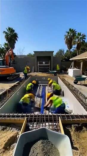 Backyard Swimming Pool😳🏊🌊 Construction | Amazing Pool #pool#poolconstruction#backyard#shorts