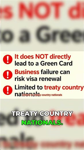 E-2 Visa: Limitations & Green Card Pathways | #shorts #usavisa