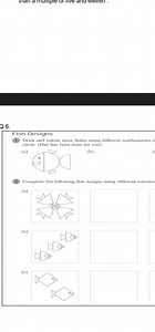 Q 6.Fish Designs1 Draw and colour more fishes using different... | Filo