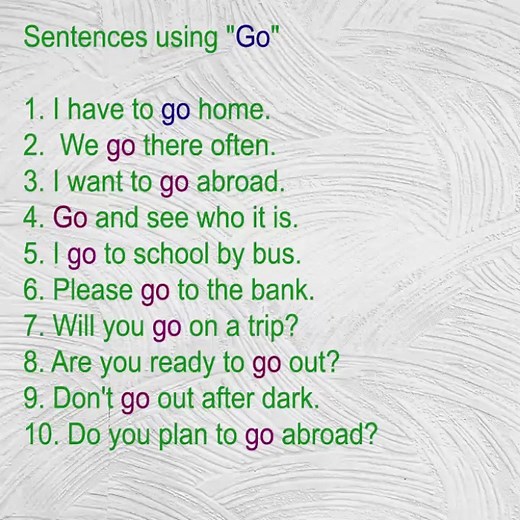 Sentence using "Go" , "Go" in a sentence #english_learning #English_Grammar #English #englishtips #englishlearningbygyan | English Learning