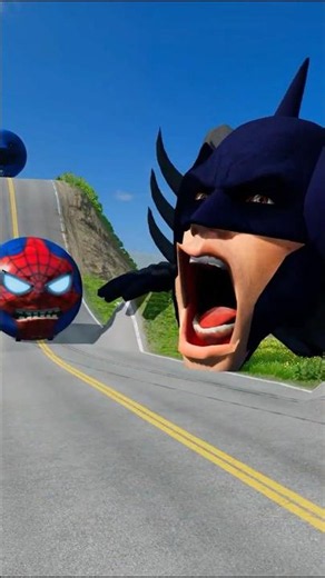 KPop Demon Hunters Cars vs Betman and Colorful Moon car in BeamNG.drive
