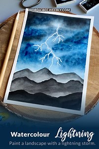 How To Paint A Lightning Storm Landscape Using Watercolours | EASY PAINTING FOR BEGINNERS