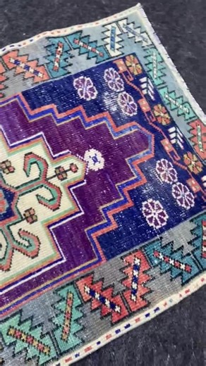 Oushak Turkish Rug 2.2x3.7: Vintage Wool Handmade Doormat - Etsy