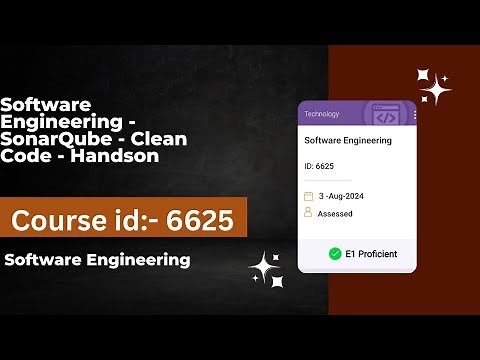 Software Engineering - SonarQube - Clean Code - Handson | 6625 |ieolve