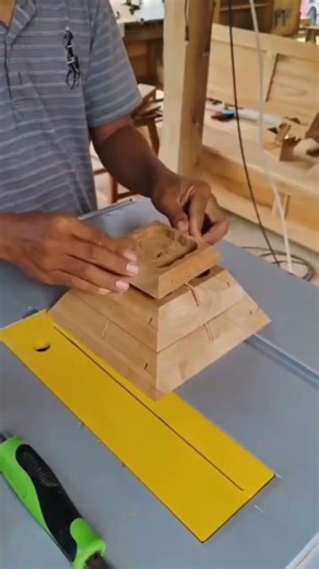 making a wooden pyramid #shorts