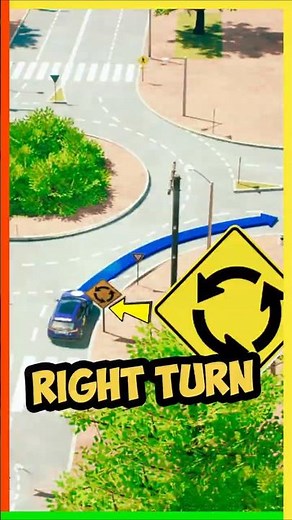 Right turn at a roundabout - do this #rules #roundabout