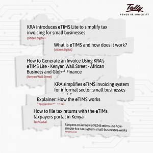 eTIMS on TallyPrime is here to make compliance 'e'ffortless. Interested to know how we can make your business management 'e'asy and 'e'fficient? To know more, visit our website. ​💼✨ Must say - Can't Ignore The 'e'✨ | Tally Solutions Africa
