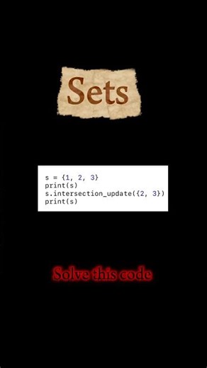PYTHON || Sets || sets operations || #python #sets #coding #education #technology