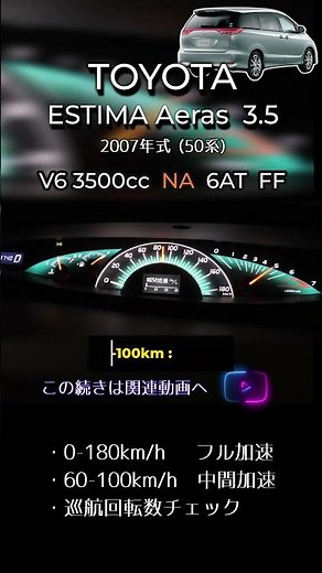 【V6 3,500cc】50系エスティマ 全開0-100 フル加速【Shorts】
