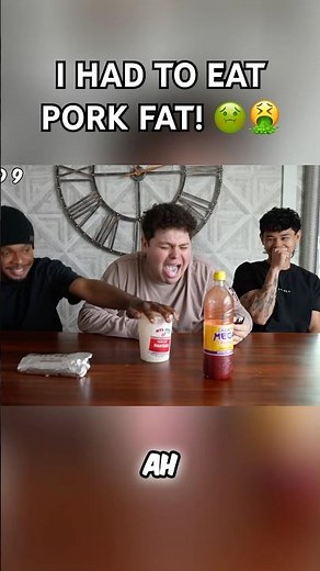 I HAD TO EAT PORK FAT! 🤢🤮 Watch The Fulll Video ⬆️ #fyp #explore #viral #foodchallenge