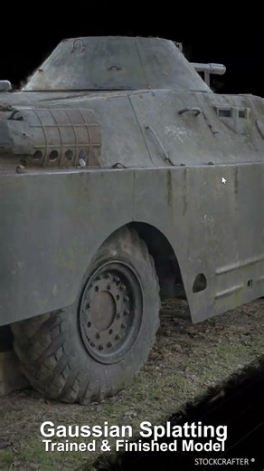 Photoscanned BRDM-2 soviet military vehicle // Gaussian Splatting