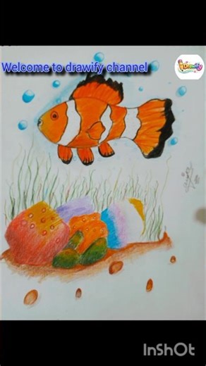 Easy Clownfish Drawing 🐠✨ | Satisfying Aquarium Art #shorts#art #drawing #viralshorts #kidsart #draw