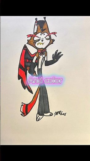 How to draw Husk #husk #huskerdust #angledust #hazbinhotel #helluvaboss #tutorial #stepbystep￼