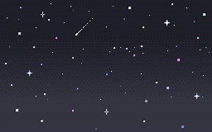 Pixel art star sky at night. Starry sky seamless backdrop. Vector...