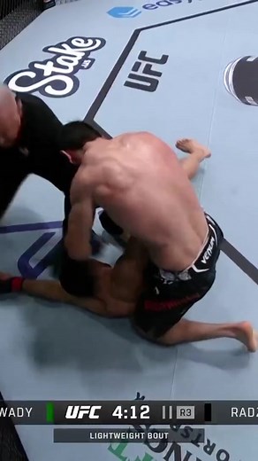 Starting the morning off with a huge TKO 🤯 #loikradzhabov #ufc #mma