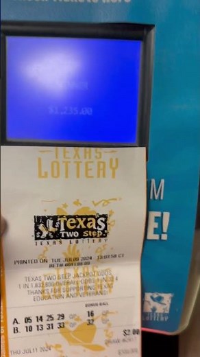 WINNING TICKET ON TEXAS TWO STEP $1235 WIN MATCHING 4 Numbers on a $2 Quick Pick QP Ticket #lottery