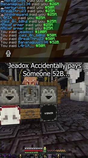 Jeadox Accidentally Pays Someone 52B... #donutsmp #minecraft #drdonut #donutsmplive