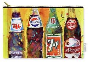 RC Cola, Pepsi Cola, 7up Dr Pepper Vintage Bottles Zip Pouch by Dorrie Rifkin