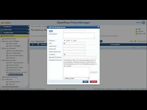 How to configure file backup servers on ClearPass