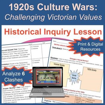 Analyze 1920s Culture Clashes: Complete U.S. History Lesson (2 versions   Key)