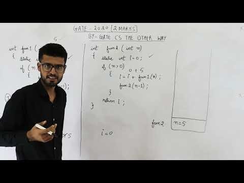 Gate 2020 pyq C Programming | Consider the following C functions. int fun1(int n) { static int i= 0;