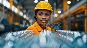 Sorting Plastics at Recycling Plant: Promoting Ecoconsciousness and Waste Reduction. Concept Ecoconsciousness, Waste Reduction, Recycling Plant, Sorting Plastics, Environmental Awareness