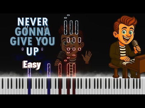 Never Gonna Give You Up – Easy Piano Tutorial (Beginner Falling Bar Version 🎹)