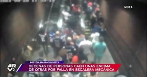 Dozens of people fall from a failed escalator in Boston subway