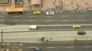 Time lapse street life and traffic at day in Taipei City