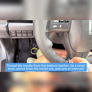 Microfiber Leather DIY Steering Wheel Cover for Honda Civic 10th Gen 2016-2021/CR-V 17-21/Clarity 16-18/Breeze 20-21/Crider Envix 2019-2020 Accessories, Carbon Fiber Hand Sewn Full-Wrap