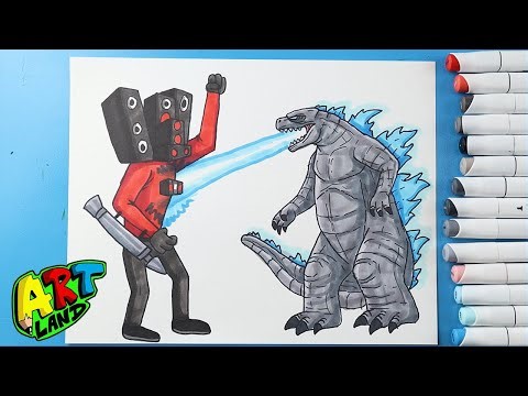 How to Draw Godzilla vs Speaker Titan